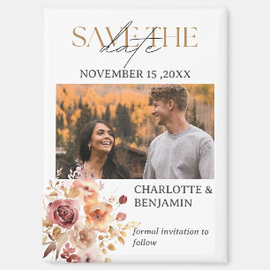 Aimant Mariage Rustique d'Automne Faire Part de Sauvegard