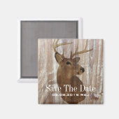 Aimant mariage rustique de cerfs de bois enregistrer la d (Recto/Verso)