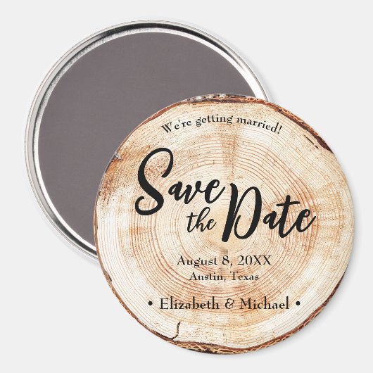 Aimant Mariage rustique de manutention Enregistrer la dat (Recto/Verso)