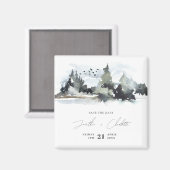 Aimant Mariage rustique en montagne Enregistrer l'aimant  (Recto/Verso)