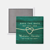 Aimant Mariage Rustique Vert Enregistrer La Date Invitati (Recto/Verso)