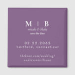 Aimant Mariage simple de Lavande Monogramme Enregistrer l<br><div class="desc">Contemporary Lavender Monogram Wedding Save the Date Magnet.</div>