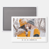 Aimant Mariage Simple Enregistrer La Date Moderne Minimal (Recto/Verso)