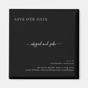 Aimant Mariage Simply Black Sauvegarder notre Date