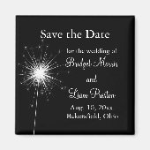Aimant Mariage Sparkler Enregistrer la date (noir) (Devant)