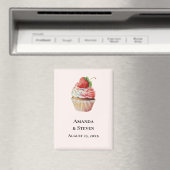Aimant Mariage sucré à la fraise de cupcake Enregistrer l (In Situ (Lave-vaisselle))