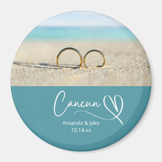 Aimant Mariage sur la plage à Cancun sur mesure (Devant)
