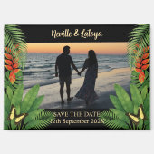Aimant Mariage sur la plage des Caraïbes Tropicale Enregi (Recto)