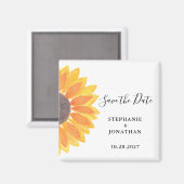 Aimant Mariage Tournesol Enregistrer La Date (Recto/Verso)