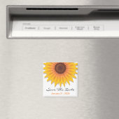 Aimant Mariage Tournesol Enregistrer La Date Faire-part (In Situ (Lave-vaisselle))