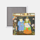 Aimant Mariage traditionnel coréen : cadeau unique Mariag (Recto/Verso)