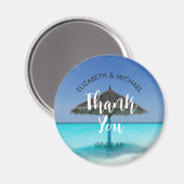 Aimant Mariage Tropical sur la Plage avec un Parasol en C (Recto/Verso)