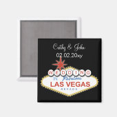 Aimant Mariage Vegas Enregistrer l'aimant de date (Recto/Verso)