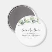 Aimant Mariage vert Eucalyptus Enregistrer la date (Recto/Verso)
