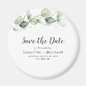 Aimant Mariage vert Eucalyptus Enregistrer la date (Devant)