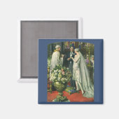 Aimant Mariage Vintage, Mariés avec Menorah (Recto/Verso)