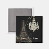 Aimant Mariage vintage Paris Tour Eiffel (Recto/Verso)