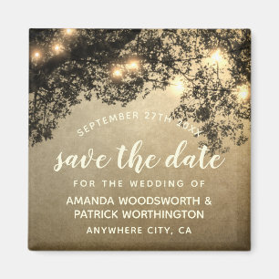Aimant Mariage Vintage rustique Enregistrer la date Magne