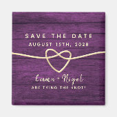 Aimant Mariage Violet Enregistrer La Date Invitation (Devant)