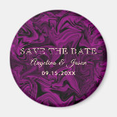 Aimant Mariage Violet Enregistrer La Date Invitation (Devant)