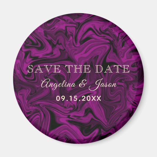 Aimant Mariage Violet Enregistrer La Date Invitation (Devant)