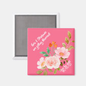 Aimant Mariage Whimsy rose floral Enregistrer la date (Recto/Verso)