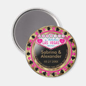 Aimant Marié à Las Vegas - Merci - Rose (Recto/Verso)