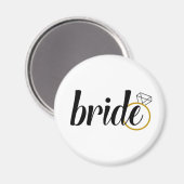 Aimant Mariée avec anneau (Recto/Verso)