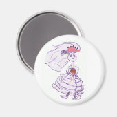 Aimant Mariée Casquette de baseball rose (Recto/Verso)