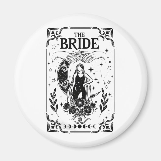 Aimant Mariée de Bachelorette Sorcière Coven Mariage Goth (Devant)