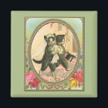 Aimant Mariée de chat et mariage de chambre<br><div class="desc">Image vintage de chats Mariés et Groom avec bouquet,  voile et chapeau supérieur. Une image vintage douce à partager.</div>