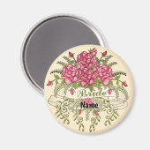 Aimant Mariée de roses de mariage (Recto/Verso)