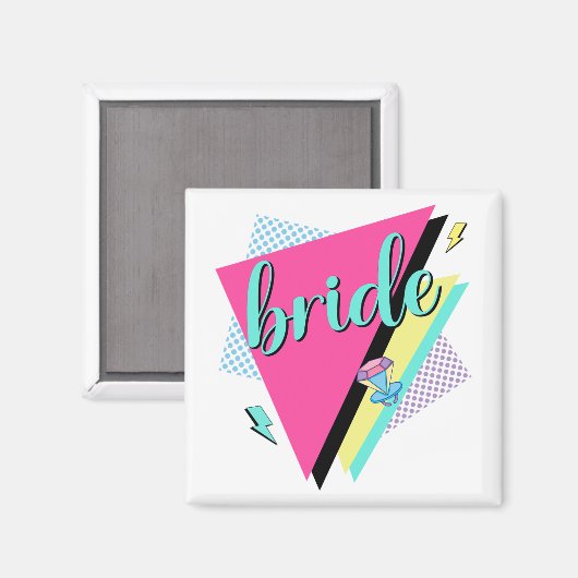 Aimant Mariée des années 90 Demoiselle d'honneur Rétro Fê (Recto/Verso)