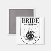 Aimant Mariée D'Halloween Ou Die Gothique Bachelorette Pa (Recto/Verso)
