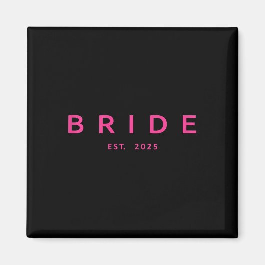 Aimant Mariée Est. mariage de Fête des mariées rose 2025  (Devant)