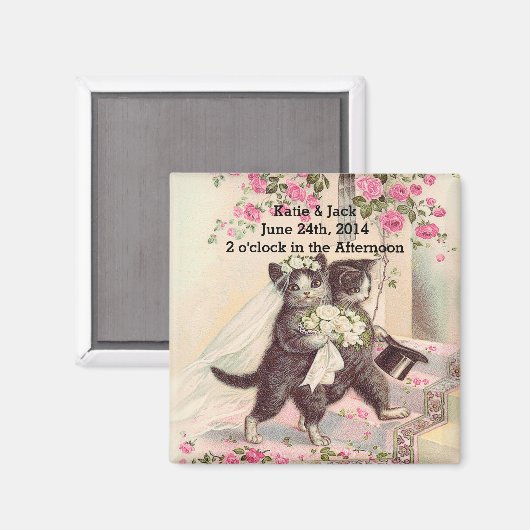 Aimant Mariée et  de chats mariages (Recto/Verso)