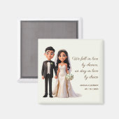 Aimant Mariée et Groom Love Cite Faveurs de mariage (Recto/Verso)