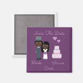 Aimant Mariée & Groom & Gake Ethnic Enregistrer La Date M (Recto/Verso)