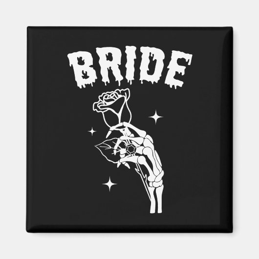 Aimant Mariée Skeleton Mariage main Halloween Couples Mat (Devant)