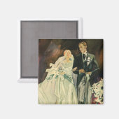 Aimant Mariés de mariage Art Déco vintage (Recto/Verso)
