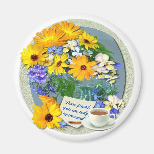 Aimant MARIGOLD POSY ~ Amitié (Devant)