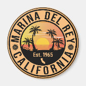 Aimant Marina del Rey California Retro Sunset Souvenirs (Devant)