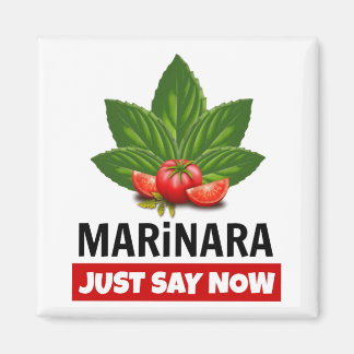 Aimant Marinara Juste Dire Maintenant Basil Tomates Feuil