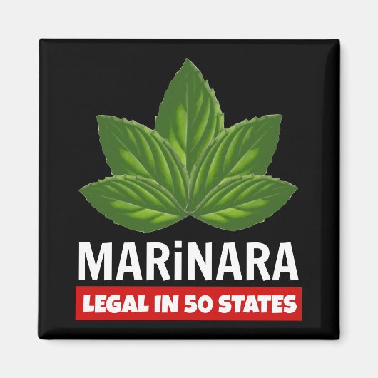 Aimant Marinara Légal dans 50 Etats Basil Feuilles (Devant)