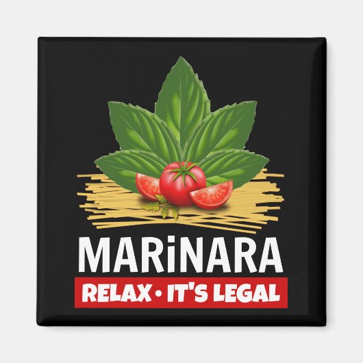 Aimant Marinara Relax C'est légal Basil Tomates Spaghetti (Devant)