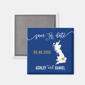 Aimant Marine Angleterre Mariage Sauvez la date Ecosse Ca (Recto/Verso)