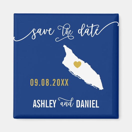 Aimant Marine Aruba Mariage Enregistrer la carte de la da (Devant)