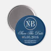 Aimant Marine bleu Enregistrer l'aimant mariage Date (Recto/Verso)