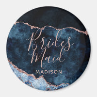 Marine Bleu et Rose or huile Agate Marbre Bridesma