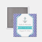 Aimant Marine bleu, mariage nautique aqua Enregistrer la  (Recto/Verso)